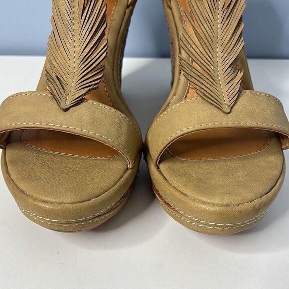 Electric Karma Wedge Heels Olive Sz 8 1/2 - Picture 8 of 10
